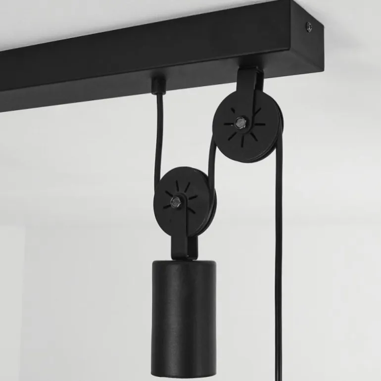 Suspension Manacales Noir, 2 lumières