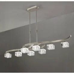 Suspension Mantra Cuadrax Nickel mat, 8 lumières