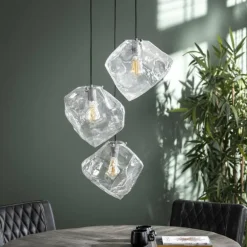 Suspension Marore Argenté, 3 lumières