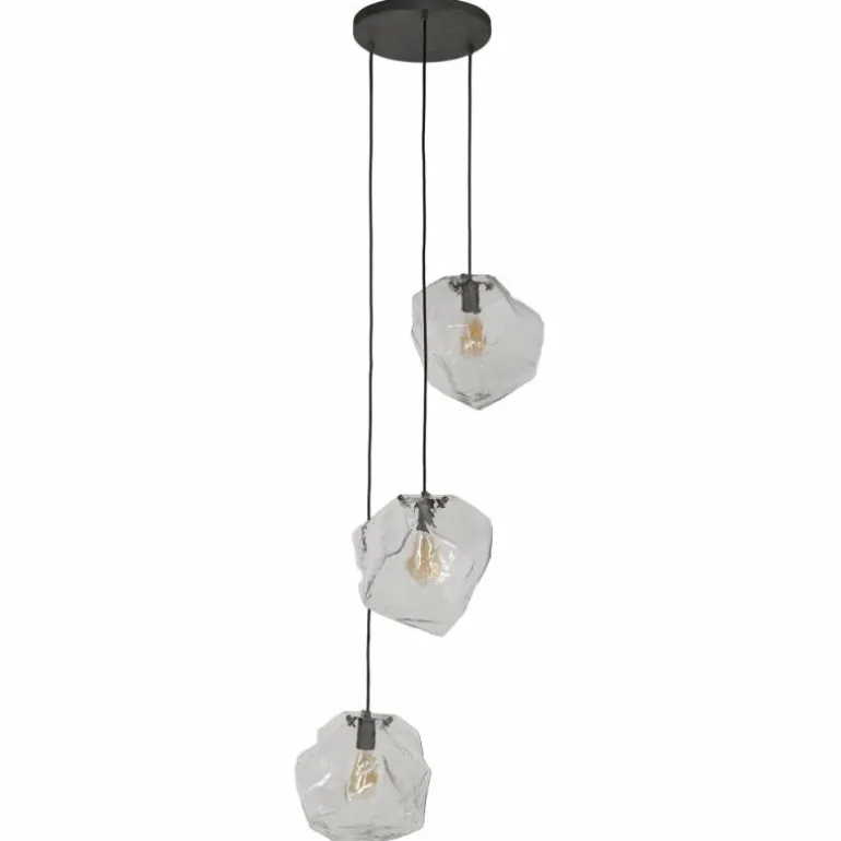 Suspension Marore Argenté, 3 lumières