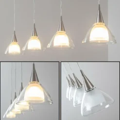 Suspension Masterlight Caterina LED Nickel mat, 4 lumières