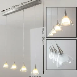 Suspension Masterlight Caterina LED Nickel mat, 4 lumières