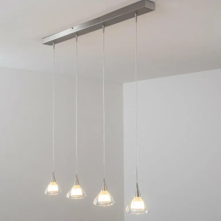 Suspension Masterlight Caterina LED Nickel mat, 4 lumières