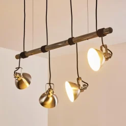 Suspension Medolden Brun, Nickel mat, 4 lumières