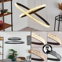 Suspension Melosa LED Noir, 1 lumière