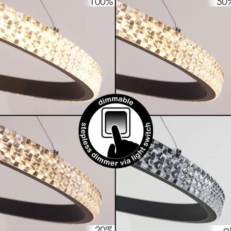 Suspension Melosa LED Noir, 1 lumière