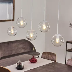 Suspension Mesas Blanc, 5 lumières