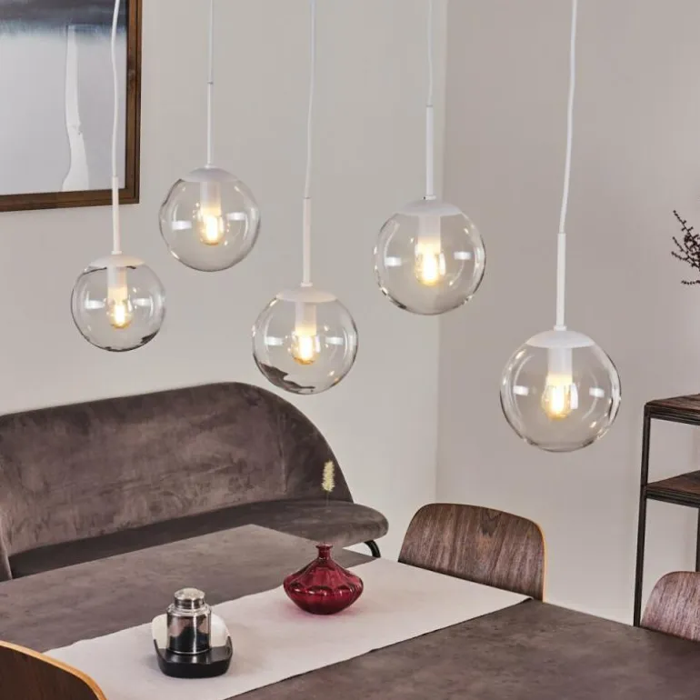Suspension Mesas Blanc, 5 lumières