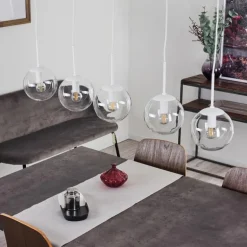 Suspension Mesas Blanc, 5 lumières