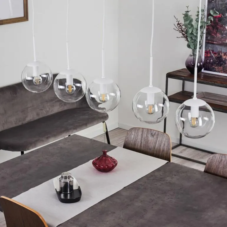 Suspension Mesas Blanc, 5 lumières