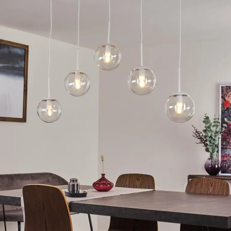Suspension Mesas Blanc, 5 lumières