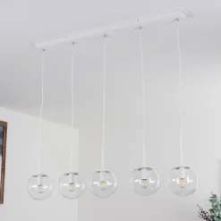 Suspension Mesas Blanc, 5 lumières