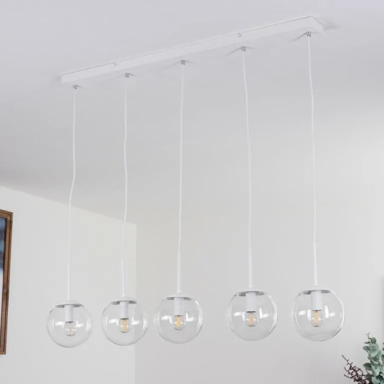 Suspension Mesas Blanc, 5 lumières