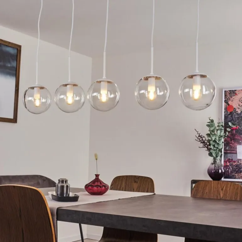 Suspension Mesas Blanc, 5 lumières