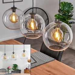 Suspension Minhe Argent Oxydé, 3 lumières