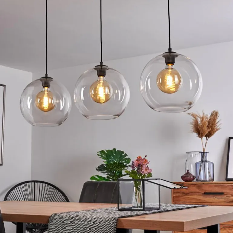 Suspension Minhe Argent Oxydé, 3 lumières