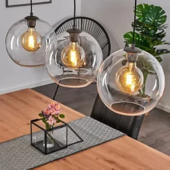 Suspension Minhe Argent Oxydé, 3 lumières