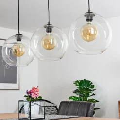 Suspension Minhe Argent Oxydé, 3 lumières