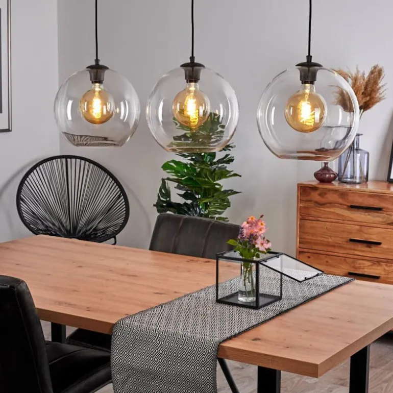 Suspension Minhe Argent Oxydé, 3 lumières
