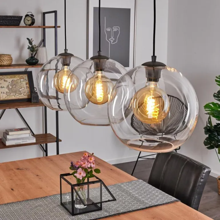 Suspension Minhe Argent Oxydé, 3 lumières