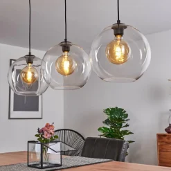 Suspension Minhe Argent Oxydé, 3 lumières
