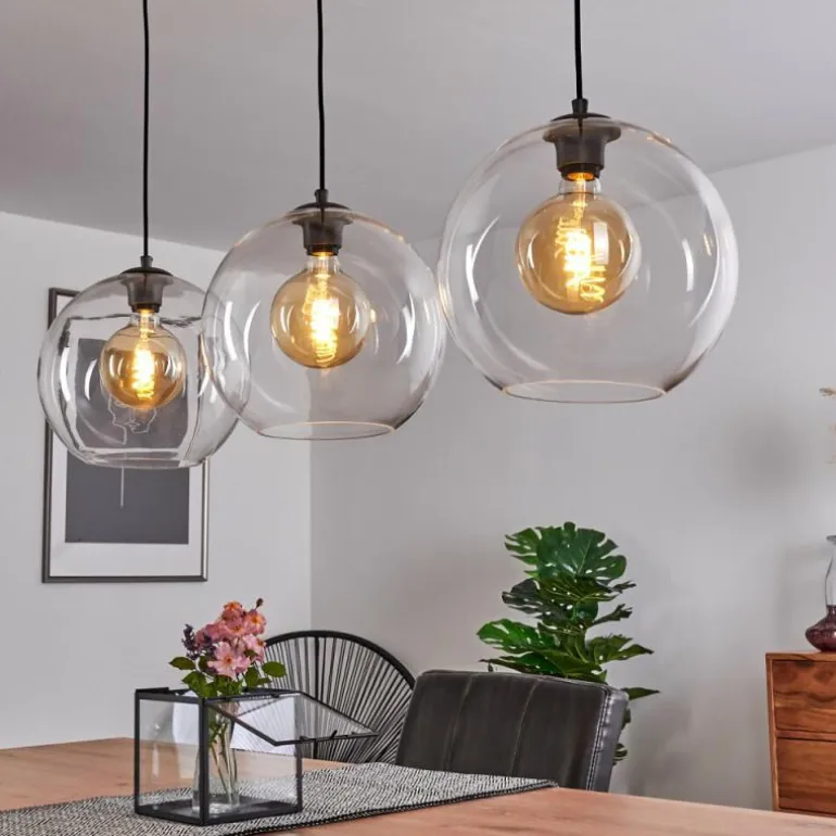 Suspension Minhe Argent Oxydé, 3 lumières