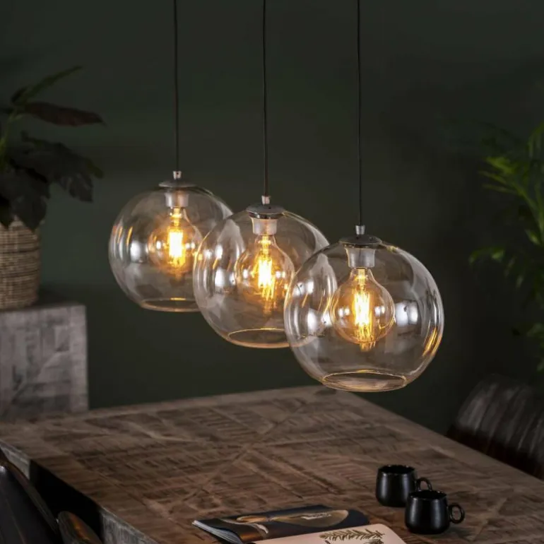 Suspension Minhe Argent Oxydé, 3 lumières
