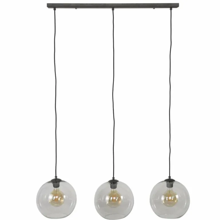Suspension Minhe Argent Oxydé, 3 lumières