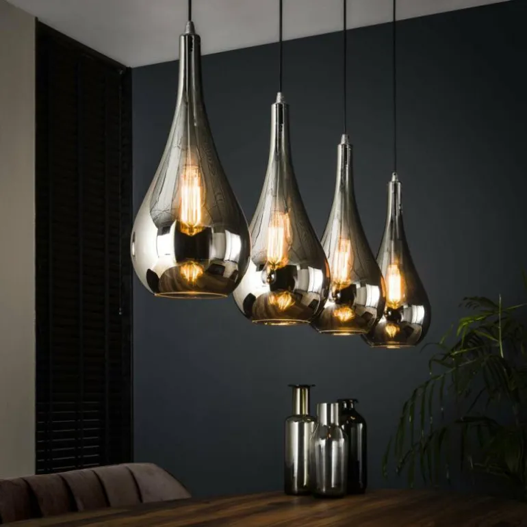 Suspension Missirola Argenté, 4 lumières
