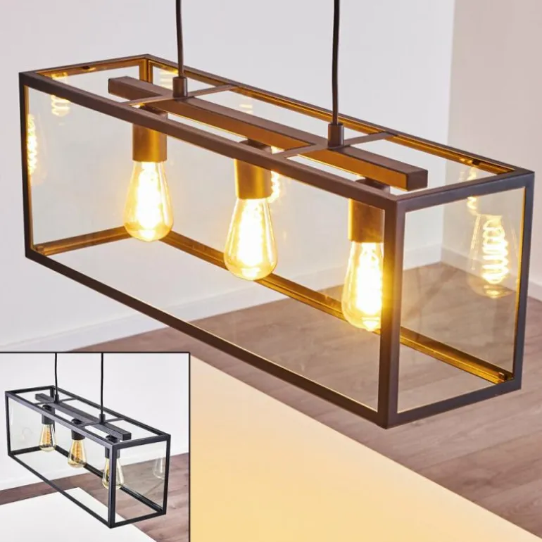 Suspension Moatize Noir, 3 lumières