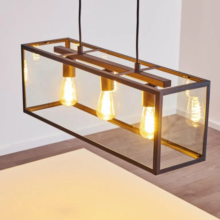Suspension Moatize Noir, 3 lumières