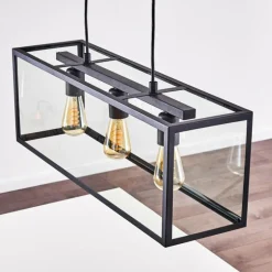 Suspension Moatize Noir, 3 lumières