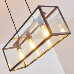 Suspension Moatize Noir, 3 lumières