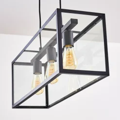 Suspension Moatize Noir, 3 lumières