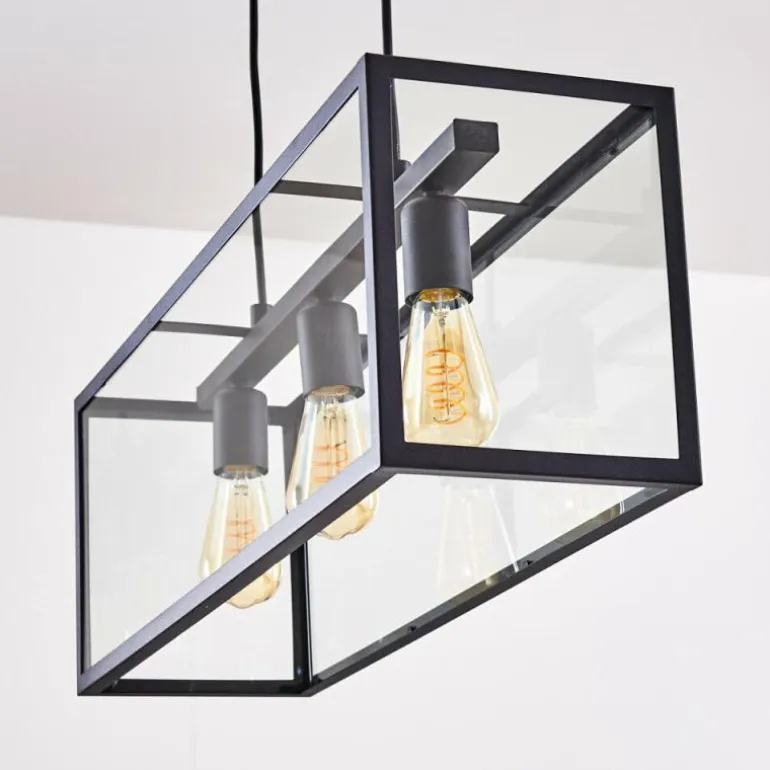 Suspension Moatize Noir, 3 lumières