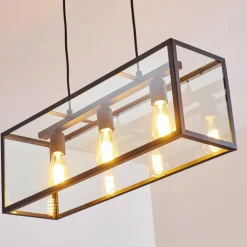 Suspension Moatize Noir, 3 lumières