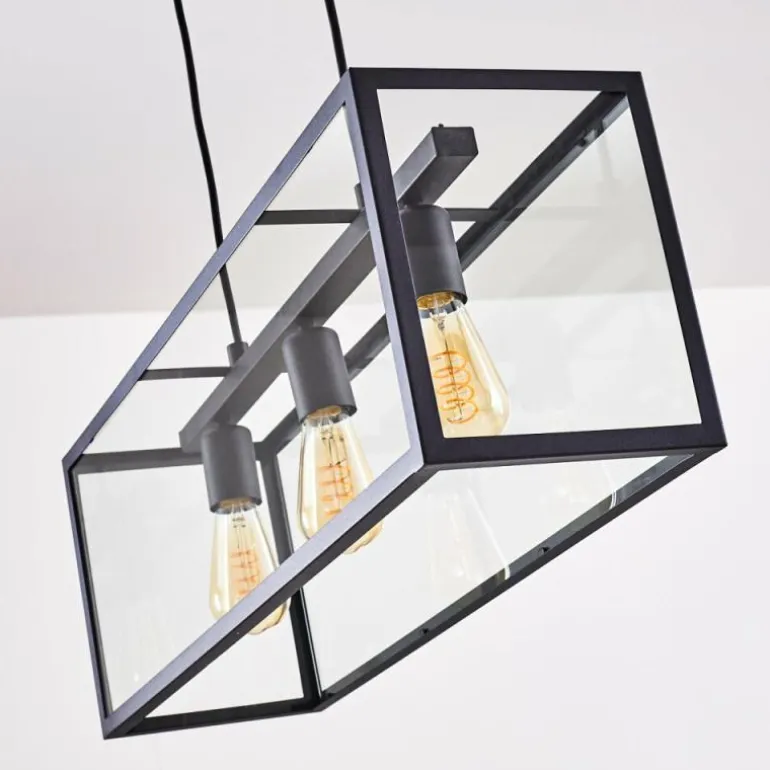Suspension Moatize Noir, 3 lumières