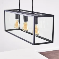 Suspension Moatize Noir, 3 lumières