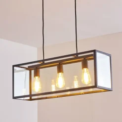 Suspension Moatize Noir, 3 lumières