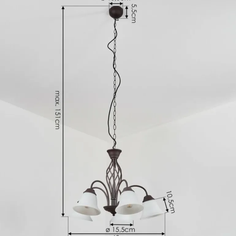 Suspension Mosquerito Rouille, 5 lumières