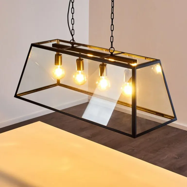 Suspension Nittorp Noir, 4 lumières