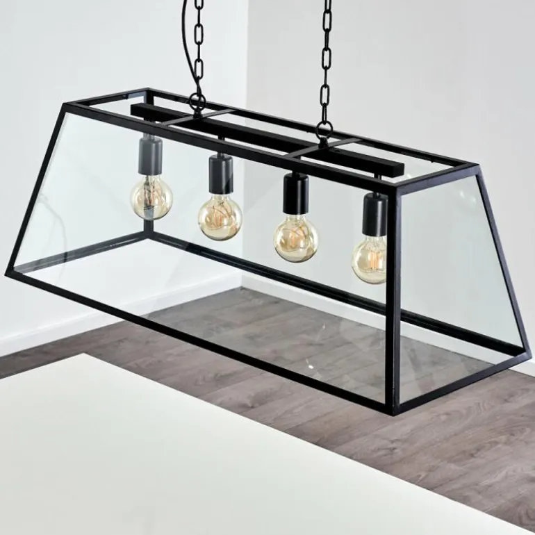Suspension Nittorp Noir, 4 lumières