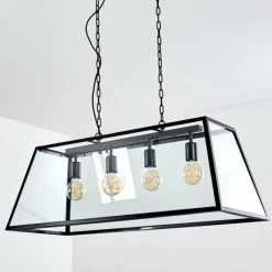 Suspension Nittorp Noir, 4 lumières