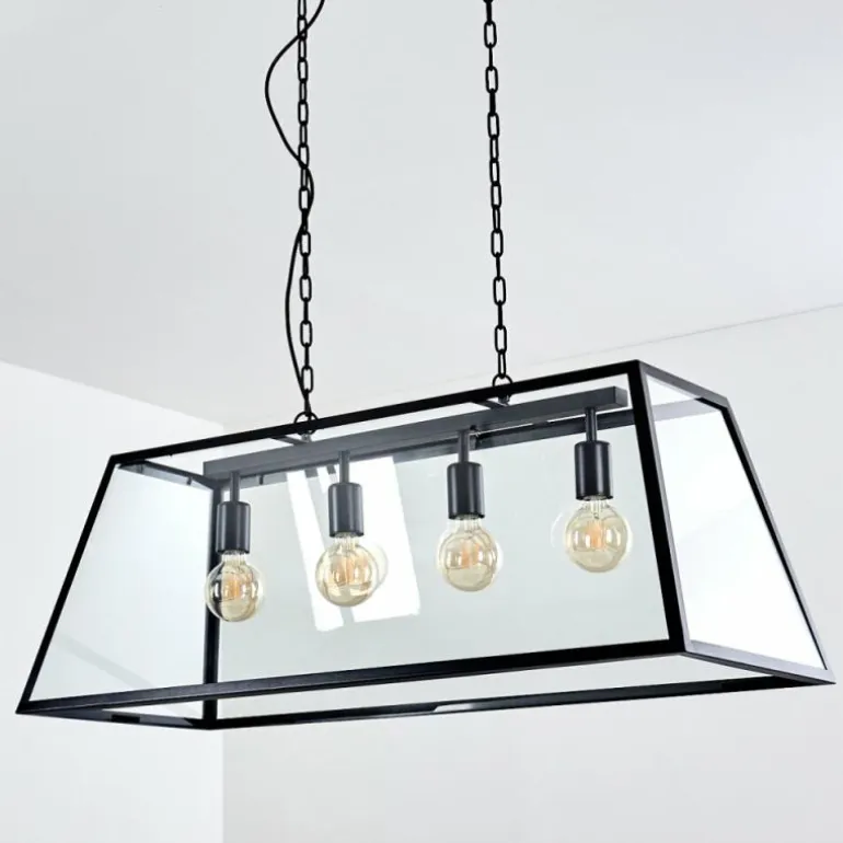 Suspension Nittorp Noir, 4 lumières