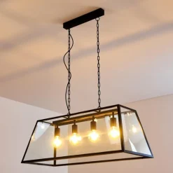 Suspension Nittorp Noir, 4 lumières