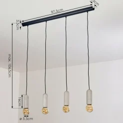 Suspension Nonume Noir, 4 lumières