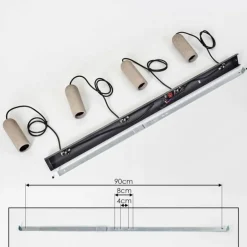 Suspension Nonume Noir, 4 lumières