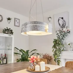 Suspension Novara Argenté, 3 lumières