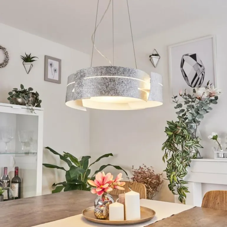 Suspension Novara Argenté, 3 lumières