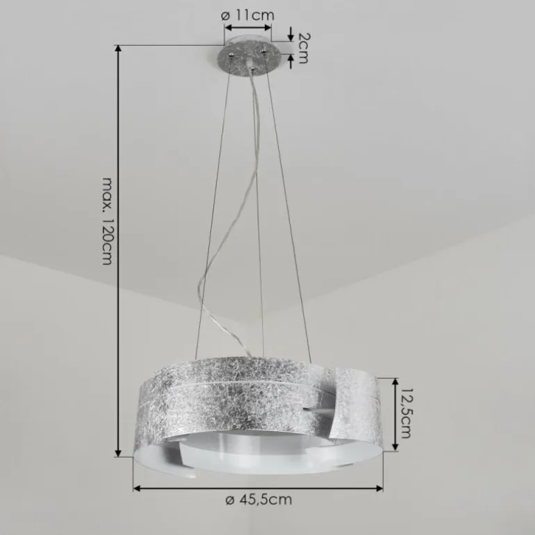 Suspension Novara Argenté, 3 lumières